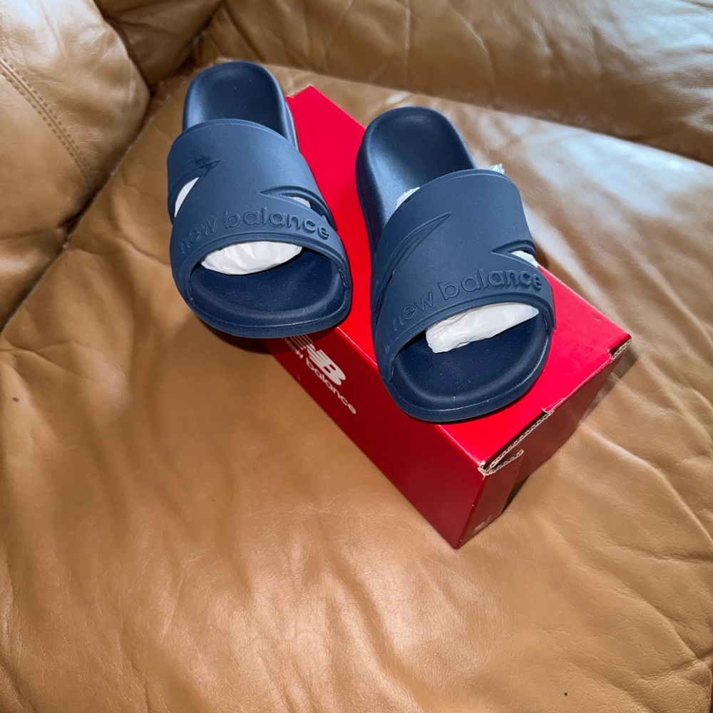 New Balance Navy Blue Kids Slide Sandals